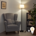 Brilagi - LED Stojací lampa CERIA 1xE27/40W/230V pr. 30 cm béžová/černá