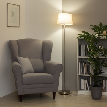 Brilagi - LED Stojací lampa CERIA 1xE27/40W/230V pr. 30 cm béžová/matný chrom