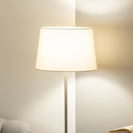 Brilagi - LED Stojací lampa CERIA 1xE27/40W/230V pr. 30 cm béžová/matný chrom