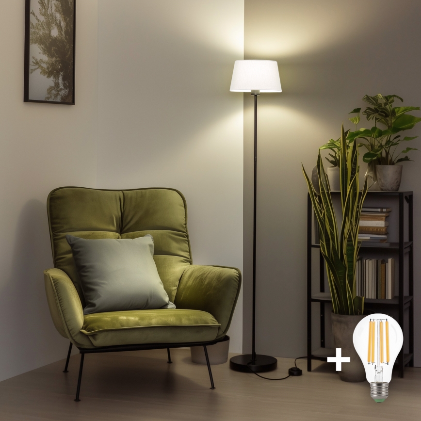Brilagi - LED Stojací lampa CERIA 1xE27/40W/230V pr. 30 cm bílá/černá