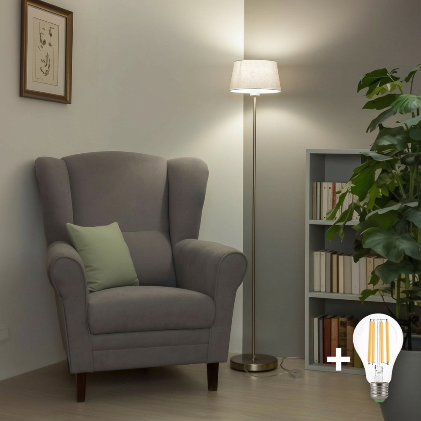 Brilagi - LED Stojací lampa CERIA 1xE27/40W/230V pr. 30 cm bílá/matný chrom