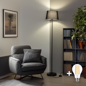 Brilagi - LED Stojací lampa CERIA 1xE27/40W/230V pr. 30 cm černá