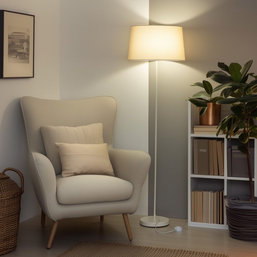 Brilagi - LED Stojací lampa CERIA 1xE27/40W/230V pr. 45 cm béžová/bílá