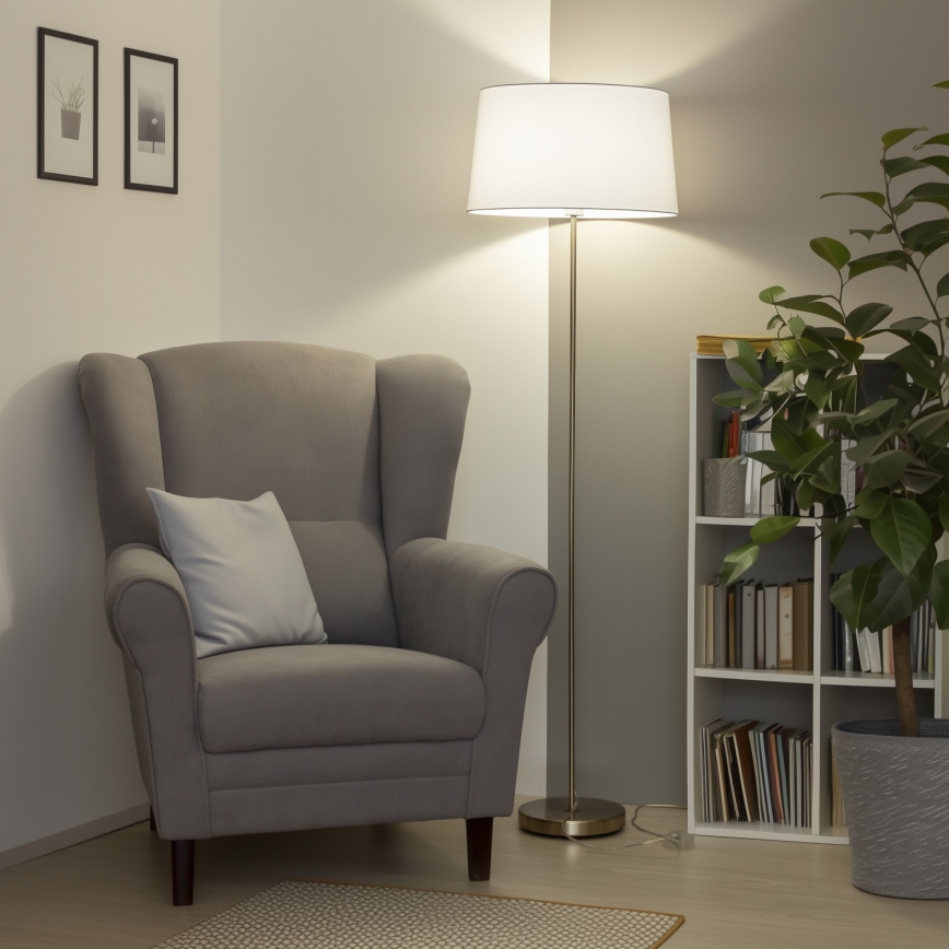 Brilagi - LED Stojací lampa CERIA 1xE27/40W/230V pr. 45 cm bílá/matný chrom