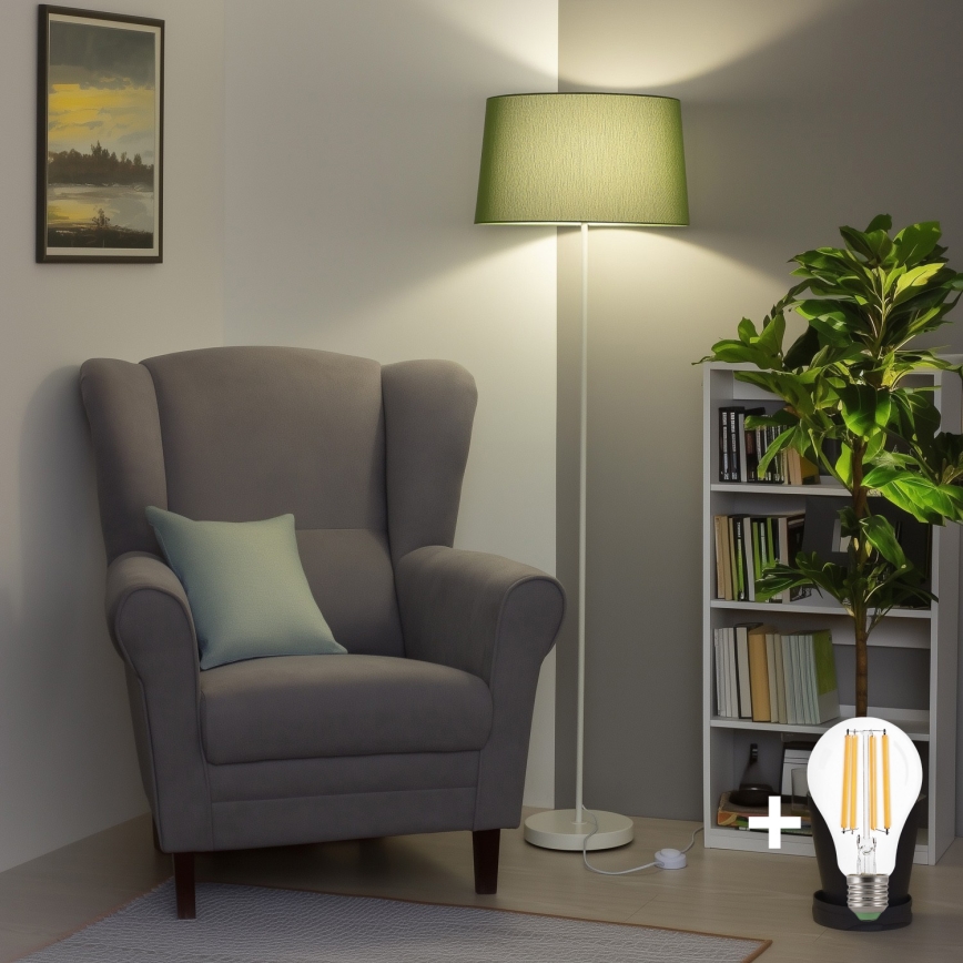 Brilagi - LED Stojací lampa CERIA 1xE27/40W/230V pr. 45 cm zelená/bílá