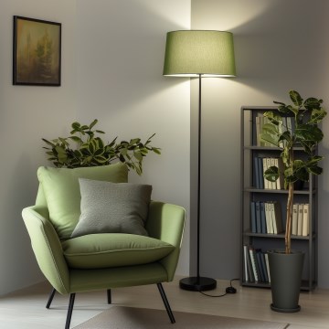 Brilagi - LED Stojací lampa CERIA 1xE27/40W/230V pr. 45 cm zelená/černá