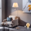 BRILAGI - LED Stojací lampa CERIA 1xE27/60W/230V + LED/2,1W pr. 30 cm matný chrom/bílá