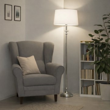 Brilagi - LED Stojací lampa CERIA 1xE27/60W/230V pr. 45 cm lesklý chrom/bílá