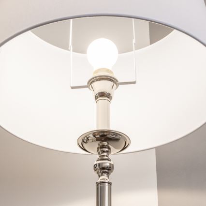 Brilagi - LED Stojací lampa CERIA 1xE27/60W/230V pr. 45 cm lesklý chrom/bílá