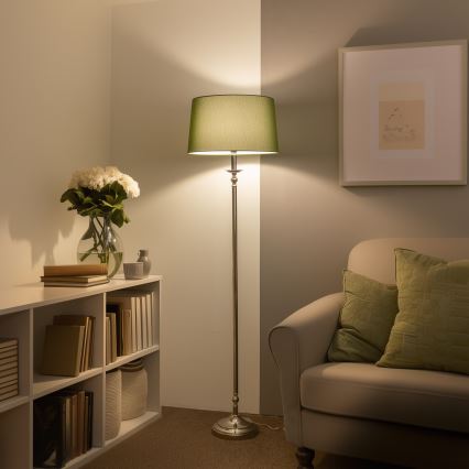 Brilagi - LED Stojací lampa CERIA 1xE27/60W/230V pr. 45 cm lesklý chrom/zelená