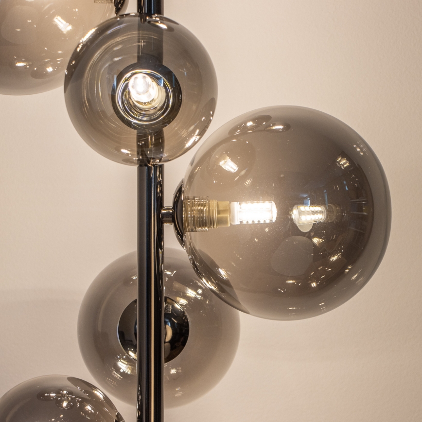 Brilagi - LED Stojací lampa MILLA 7xG9/3W/230V černý chrom/kouřová