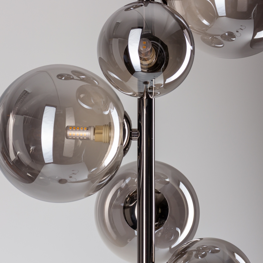 Brilagi - LED Stojací lampa MILLA 7xG9/3W/230V černý chrom/kouřová