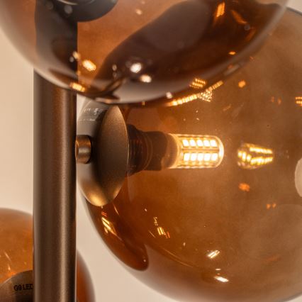 Brilagi - LED Stojací lampa MILLA 7xG9/3W/230V hnědá/kouřová hnědá