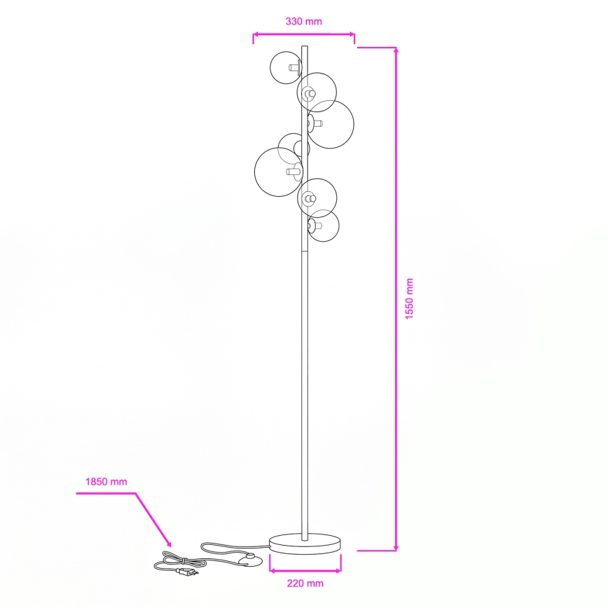 Brilagi - LED Stojací lampa MILLA 7xG9/3W/230V hnědá/kouřová hnědá