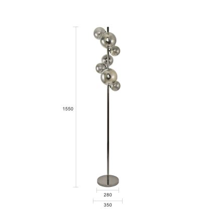 Brilagi - LED Stojací lampa MILLA 7xG9/3W/230V lesklý chrom/kouřová