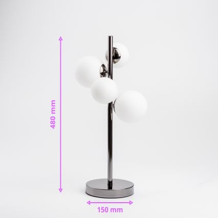 Brilagi - LED Stolní lampa MILLA 4xG9/3W/230V černý chrom/bílá
