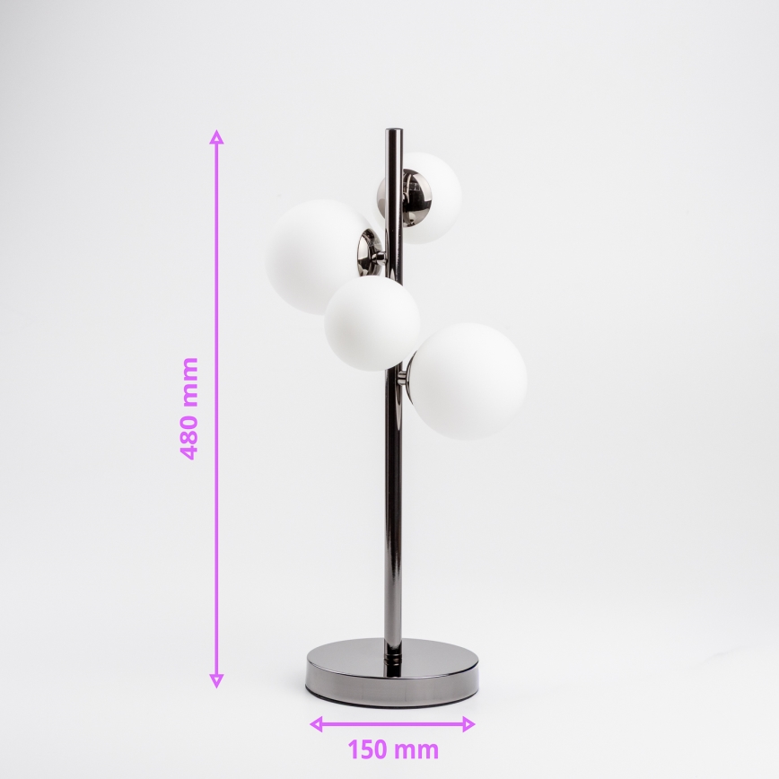 Brilagi - LED Stolní lampa MILLA 4xG9/3W/230V černý chrom/bílá