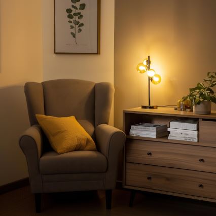 Brilagi - LED Stolní lampa MILLA 4xG9/3W/230V černý chrom/zlatá