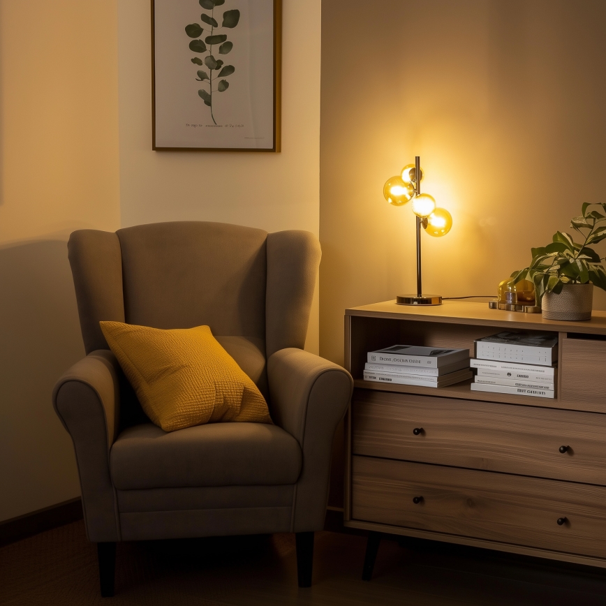 Brilagi - LED Stolní lampa MILLA 4xG9/3W/230V černý chrom/zlatá