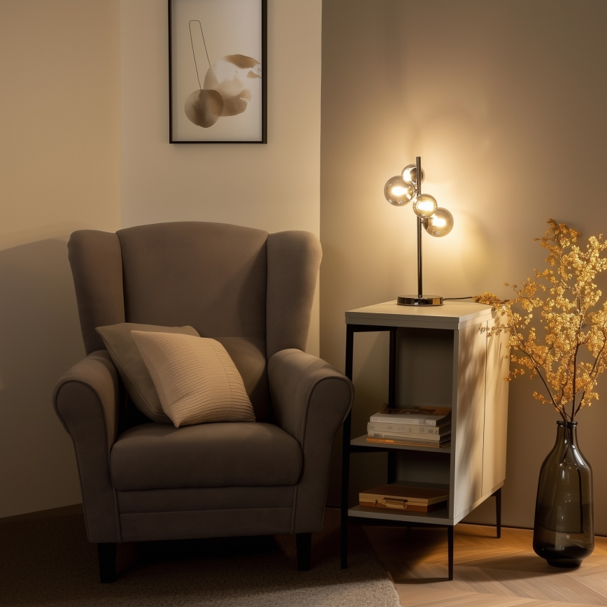 Brilagi - LED Stolní lampa MILLA 4xG9/3W/230V lesklý chrom/kouřová