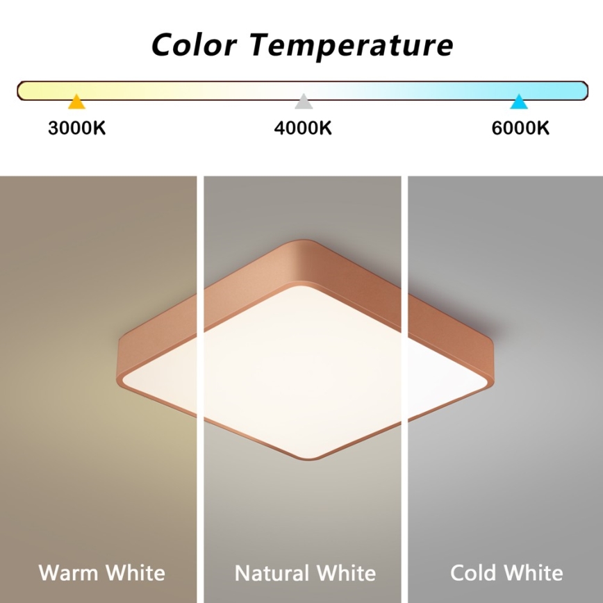 BRILAGI - LED Stropní svítidlo POOL SQUARE LED/48W/230V 3000/4000/6000K 50x50 cm měděná