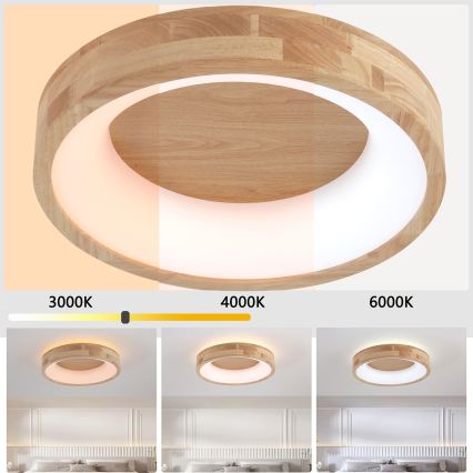 Brilagi - LED Stropní svítidlo FALCON WOOD LED/30W/230V 3000/4000/6000K pr. 45 cm dřevo