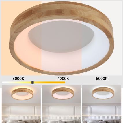 Brilagi - LED Stropní svítidlo FALCON WOOD LED/30W/230V 3000/4000/6000K pr. 45 cm dřevo