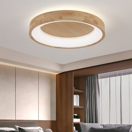 Brilagi - LED Stropní svítidlo FALCON WOOD LED/40W/230V 3000/4000/6000K pr. 60 cm dřevo