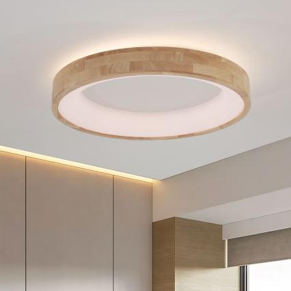 Brilagi - LED Stropní svítidlo FALCON WOOD LED/40W/230V 3000/4000/6000K pr. 60 cm dřevo
