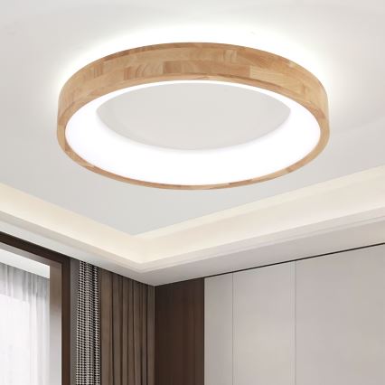 Brilagi - LED Stropní svítidlo FALCON WOOD LED/40W/230V 3000/4000/6000K pr. 60 cm dřevo