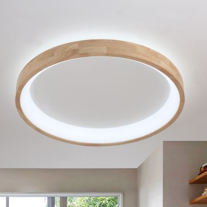 Brilagi - LED Stropní svítidlo FALCON WOOD LED/60W/230V 3000/4000/6000K pr. 80 cm dřevo