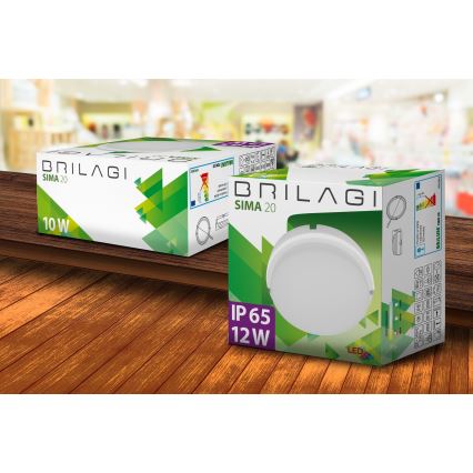 Brilagi - LED Stropní průmyslové svítidlo SIMA LED/12W/230V IP65 černá