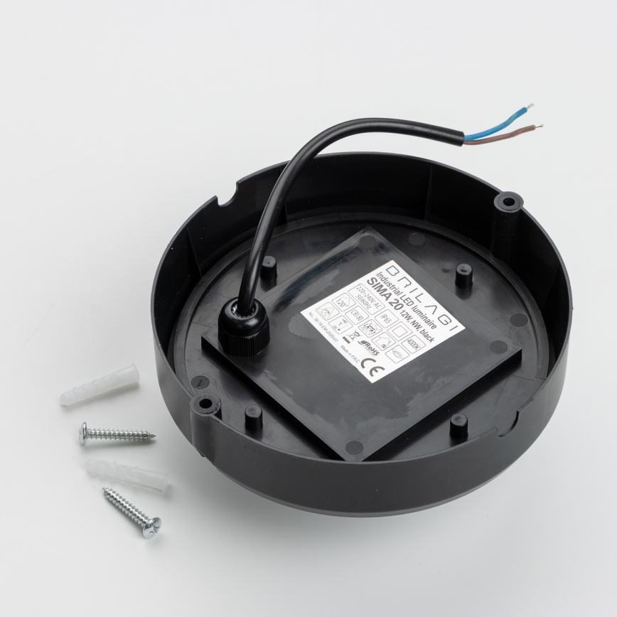 Brilagi - LED Stropní průmyslové svítidlo SIMA LED/12W/230V IP65 černá