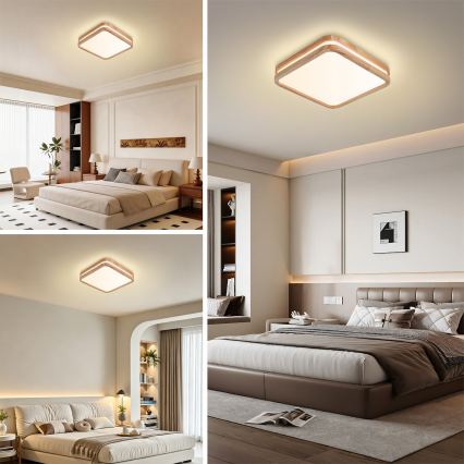 Brilagi - LED Stropní svítidlo MOLINA SQUARE LED/32W/230V 3000/4000/6000K dub 30x30 cm