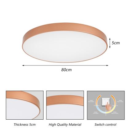 BRILAGI - LED Stropní svítidlo POOL LED/100W/230V 3000/4000/6000K pr. 80 cm měděná