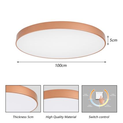 BRILAGI - LED Stropní svítidlo POOL LED/128W/230V 3000/4000/6000K pr. 100 cm měděná