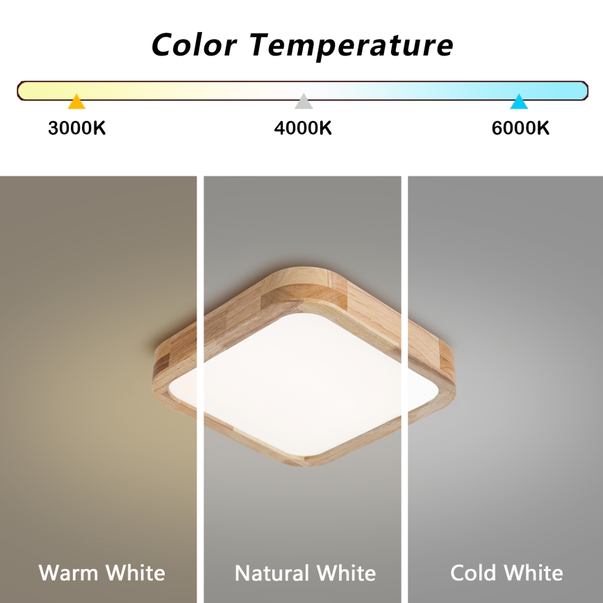 Brilagi - LED Stropní svítidlo WOODLINE SQUARE LED/32W/230V 3000/4000/6000K dub 30x30 cm