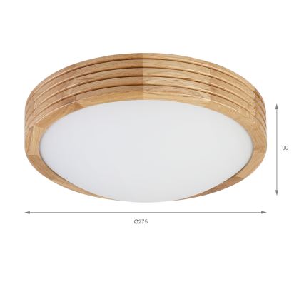 Brilagi - LED Stropní svítidlo CARVALHO MODERN SLIM 1xE27/60W/230V pr. 27,5 cm dub