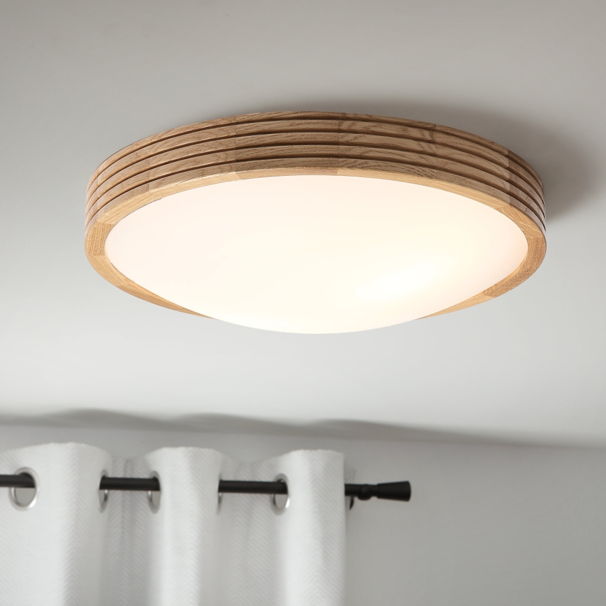 Brilagi - LED Stropní svítidlo CARVALHO MODERN SLIM 2xE27/60W/230V pr. 37,5 cm dub