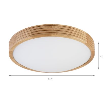 Brilagi - LED Stropní svítidlo CARVALHO MODERN SLIM 2xE27/60W/230V pr. 37,5 cm dub