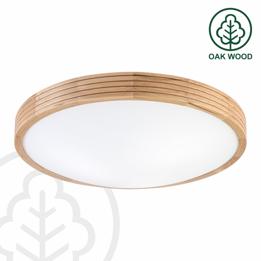 Brilagi - LED Stropní svítidlo CARVALHO MODERN SLIM 3xE27/60W/230V pr. 47,5 cm dub
