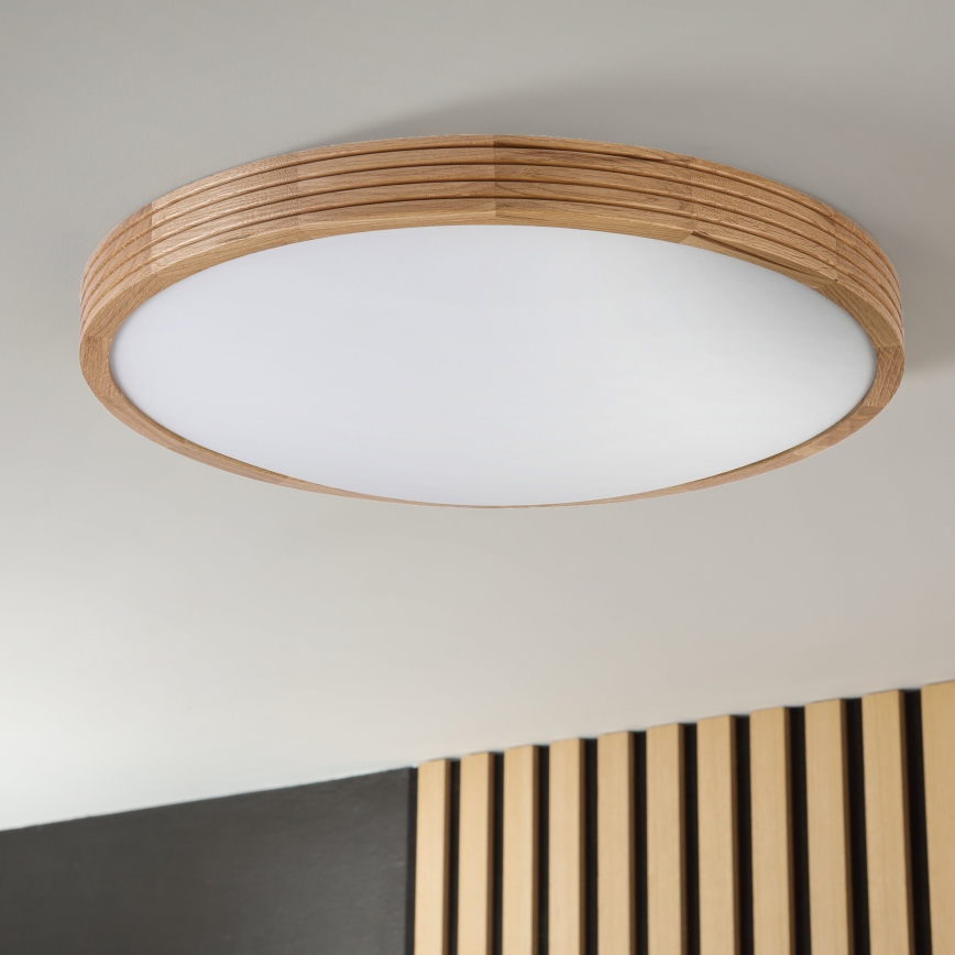 Brilagi - LED Stropní svítidlo CARVALHO MODERN SLIM 3xE27/60W/230V pr. 47,5 cm dub