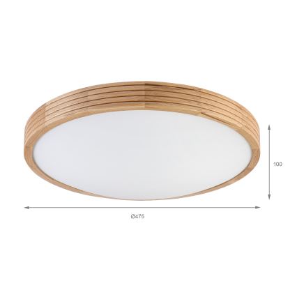 Brilagi - LED Stropní svítidlo CARVALHO MODERN SLIM 3xE27/60W/230V pr. 47,5 cm dub