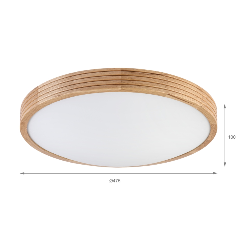 Brilagi - LED Stropní svítidlo CARVALHO MODERN SLIM 3xE27/60W/230V pr. 47,5 cm dub