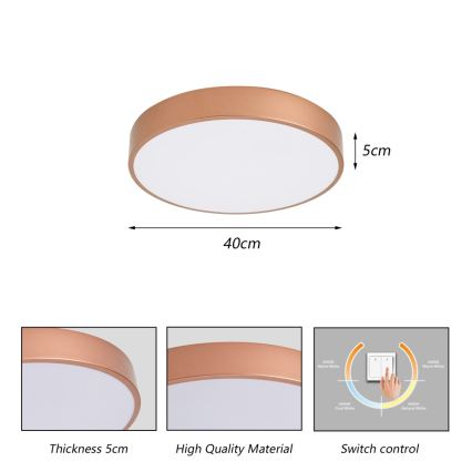 BRILAGI - LED Stropní svítidlo POOL LED/48W/230V 3000/4000/6000K pr. 40 cm měděná