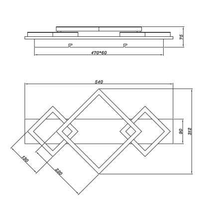 Brilagi - LED Stropní svítidlo AXIS I LED/24W/230V