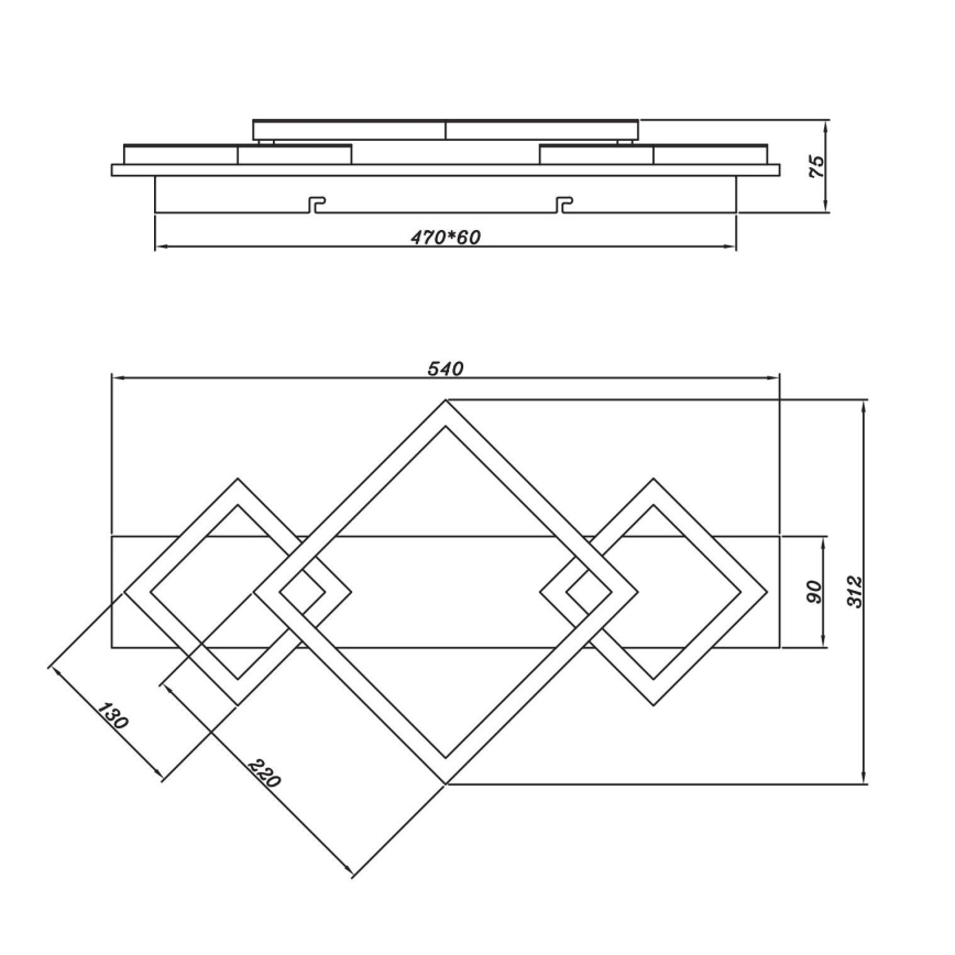 Brilagi - LED Stropní svítidlo AXIS I LED/24W/230V