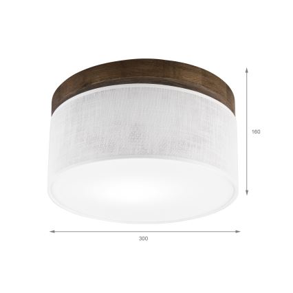Brilagi - LED Stropní svítidlo BELLADONNA 1xE27/15W/230V pr. 30 cm bílá/dub ořech