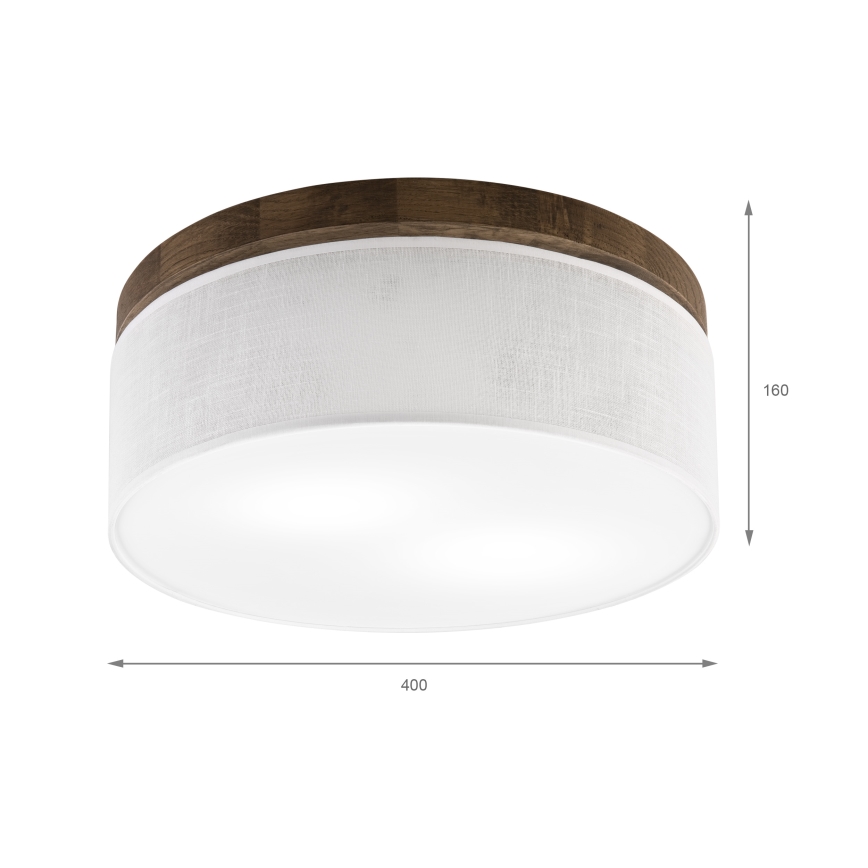 Brilagi - LED Stropní svítidlo BELLADONNA 2xE27/15W/230V pr. 40 cm bílá/dub ořech