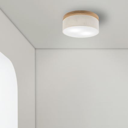 Brilagi - LED Stropní svítidlo BELLADONNA 2xE27/15W/230V pr. 40 cm krémová/dub